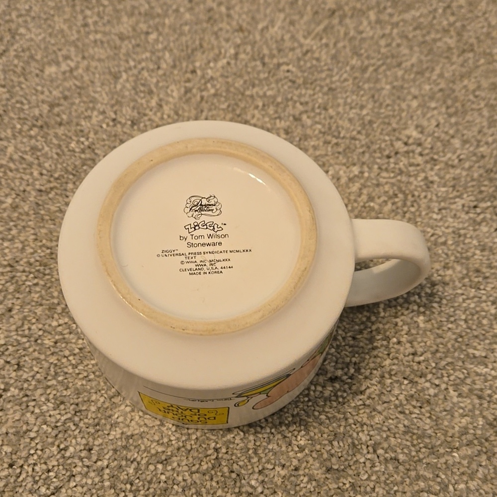 Vintage ZIGGY Soup Du Jour Of The Day Stoneware Mug 1980 Tom Wilson Soup Mug - Picture 4 of 5